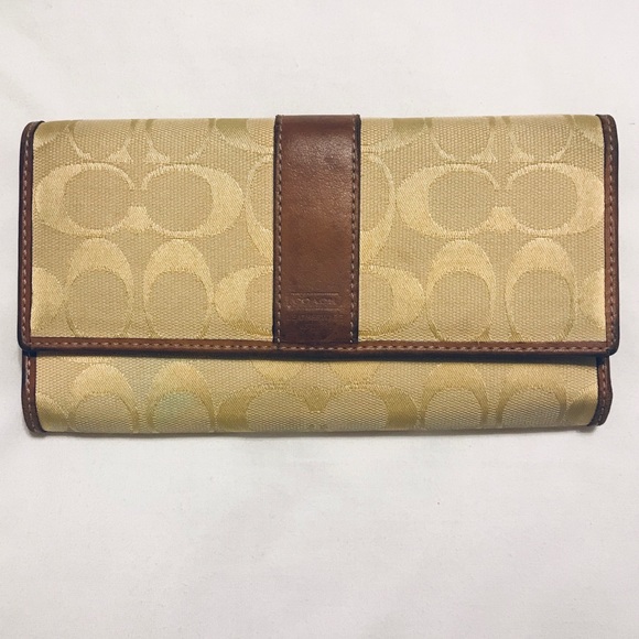 Coach Handbags - ⭐️ Coach Leather & Cloth C Wallet
